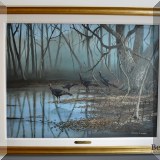 A03. ”Wild Turkeys” oil painting on canvas by Charles A. Walker. 38”h x 48”w 